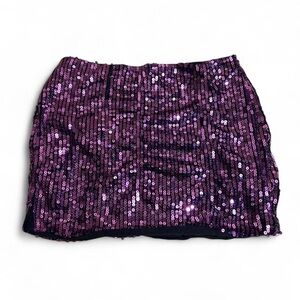 Purple Sequin Mini Skirt Small